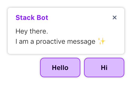A Proactive Message with Action Buttons.